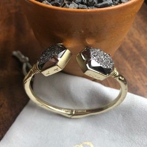 Kendra Scott gold and grey drusy stone bracelet